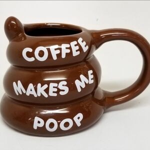“COFFEE MAKES ME POOP" BROWN TURD MUG BIG MOUTH INC CUP WITH HANDLE